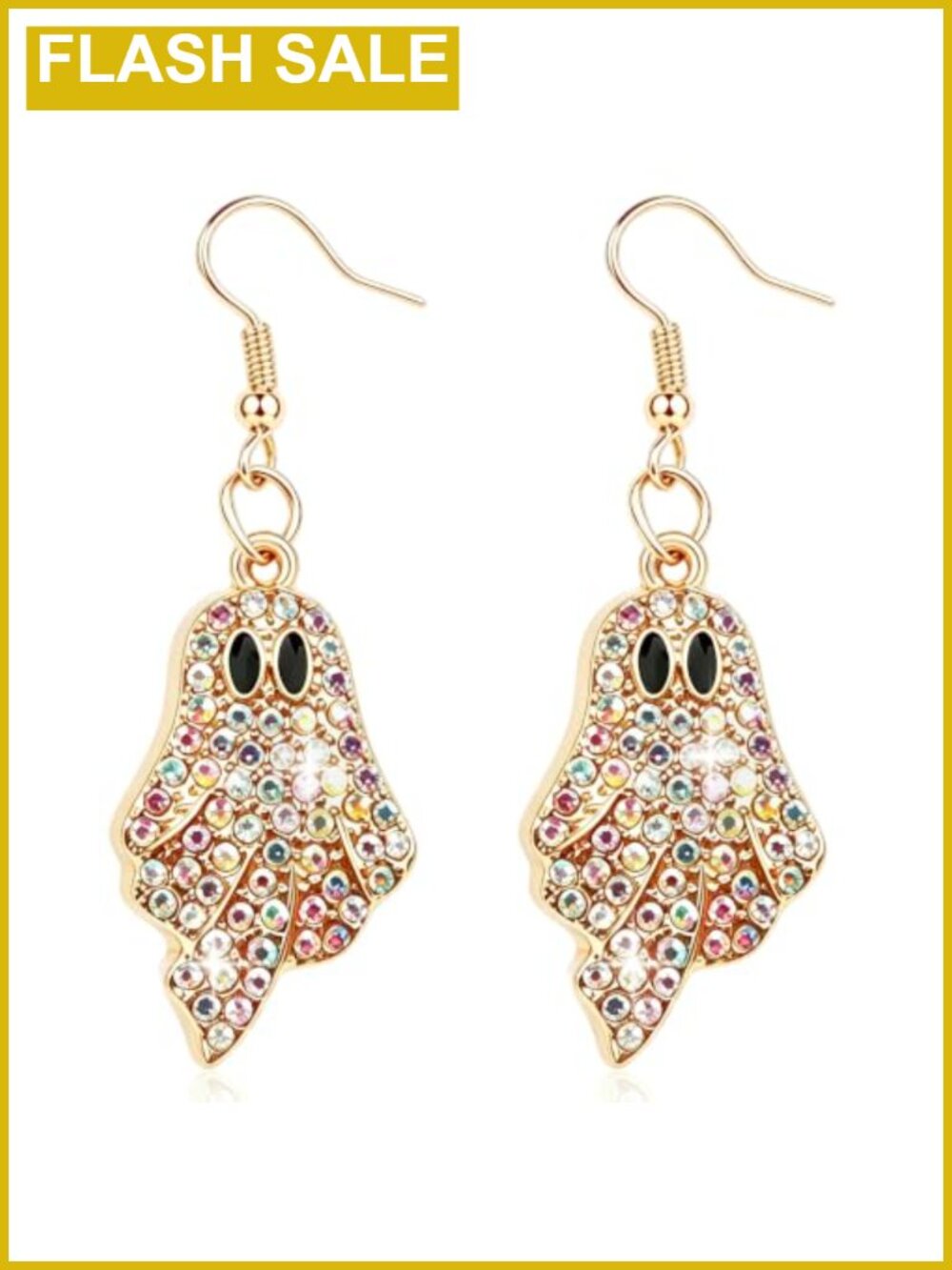 Rhinestone Alloy Ghost Dangle Earrings Halloween Costume Party Jewelry